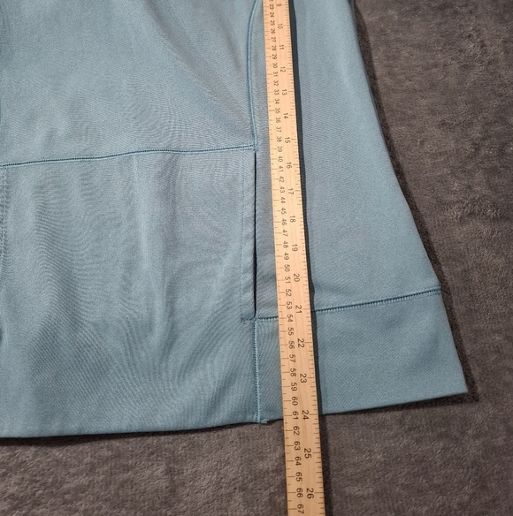 The North Face Blue Knit Cowl Neck Hoodie Pockets Light Weight Large - Picture 9 of 10